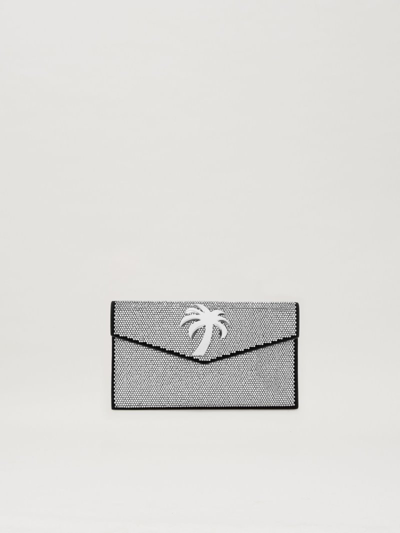 Bolsas Palm Angels Palm Beach Clutch Bag Party Mujer Negras Plateadas | ES-469260