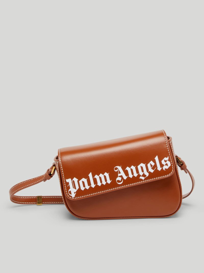 Bolsos Cruzados Palm Angels Logo Crash Bags Mujer Marrones Blancas | ES-168940