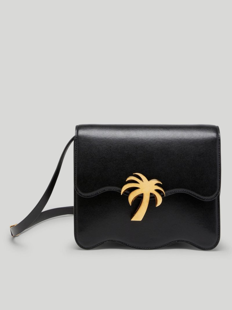 Bolsos Cruzados Palm Angels Palm Beach Bags Mujer Negras Doradas | ES-729476