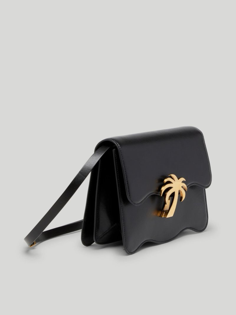 Bolsos Cruzados Palm Angels Palm Beach Bags Mujer Negras Doradas | ES-729476