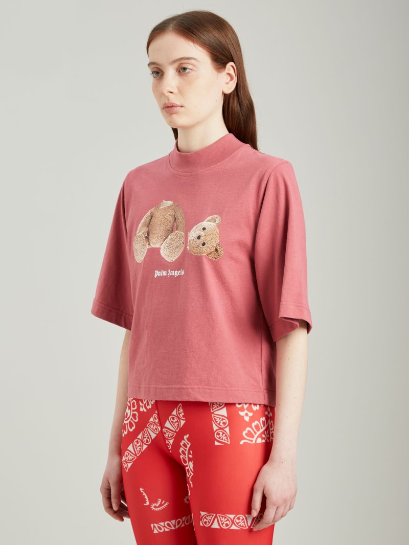 Camiseta Palm Angels Bear Cropped T Shirt Mujer Burdeos Marrones | ES-813782