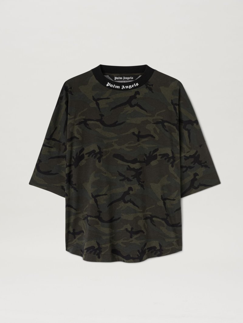 Camiseta Palm Angels Camo Classic Logo Over Tee Hombre Negras | ES-464831