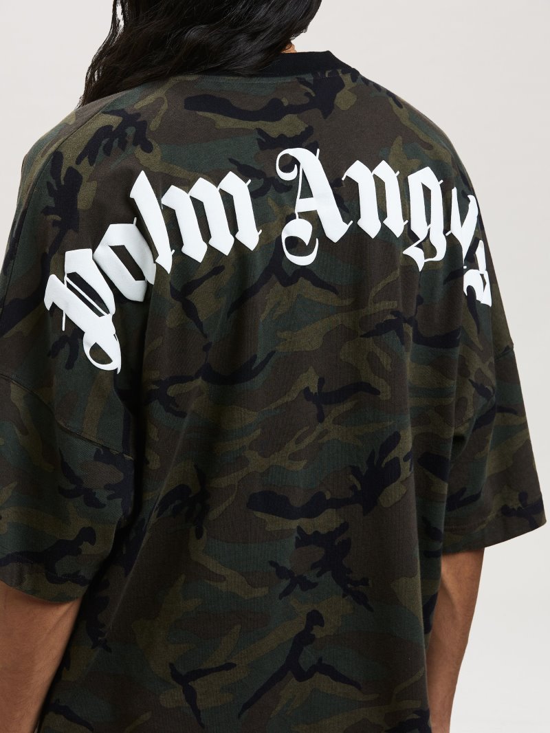 Camiseta Palm Angels Camo Classic Logo Over Tee Hombre Negras | ES-464831