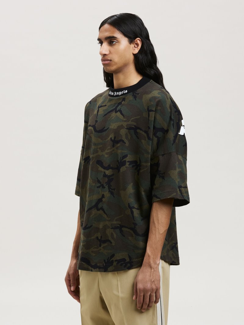 Camiseta Palm Angels Camo Classic Logo Over Tee Hombre Negras | ES-464831