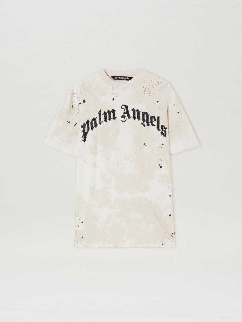 Camiseta Palm Angels Glittered Logo Classic Tee Hombre Blancas Negras | ES-500255