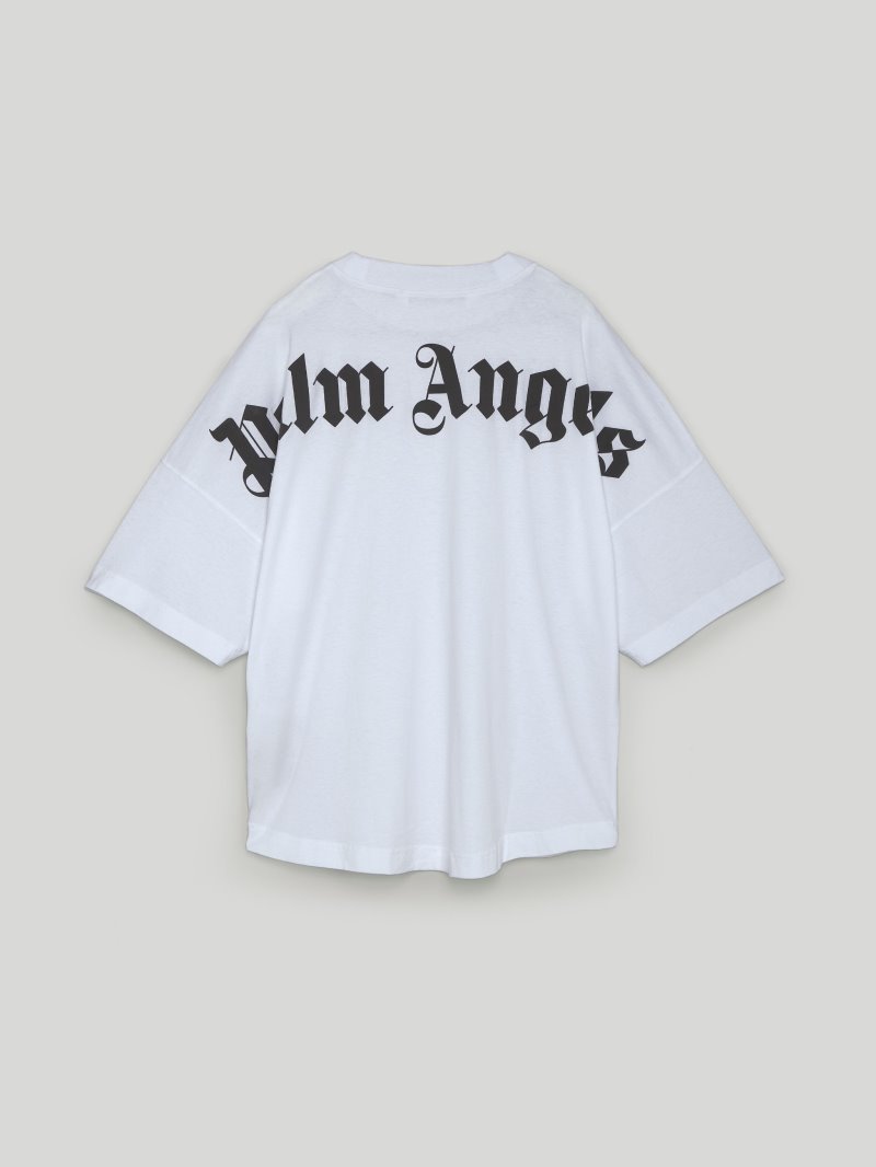 Camiseta Palm Angels Logo Over T Shirt Mujer Blancas Negras | ES-733687