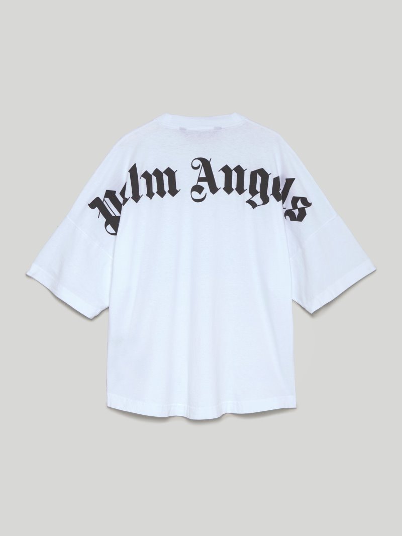 Camiseta Palm Angels Logo T Shirt Hombre Blancas Negras | ES-662041