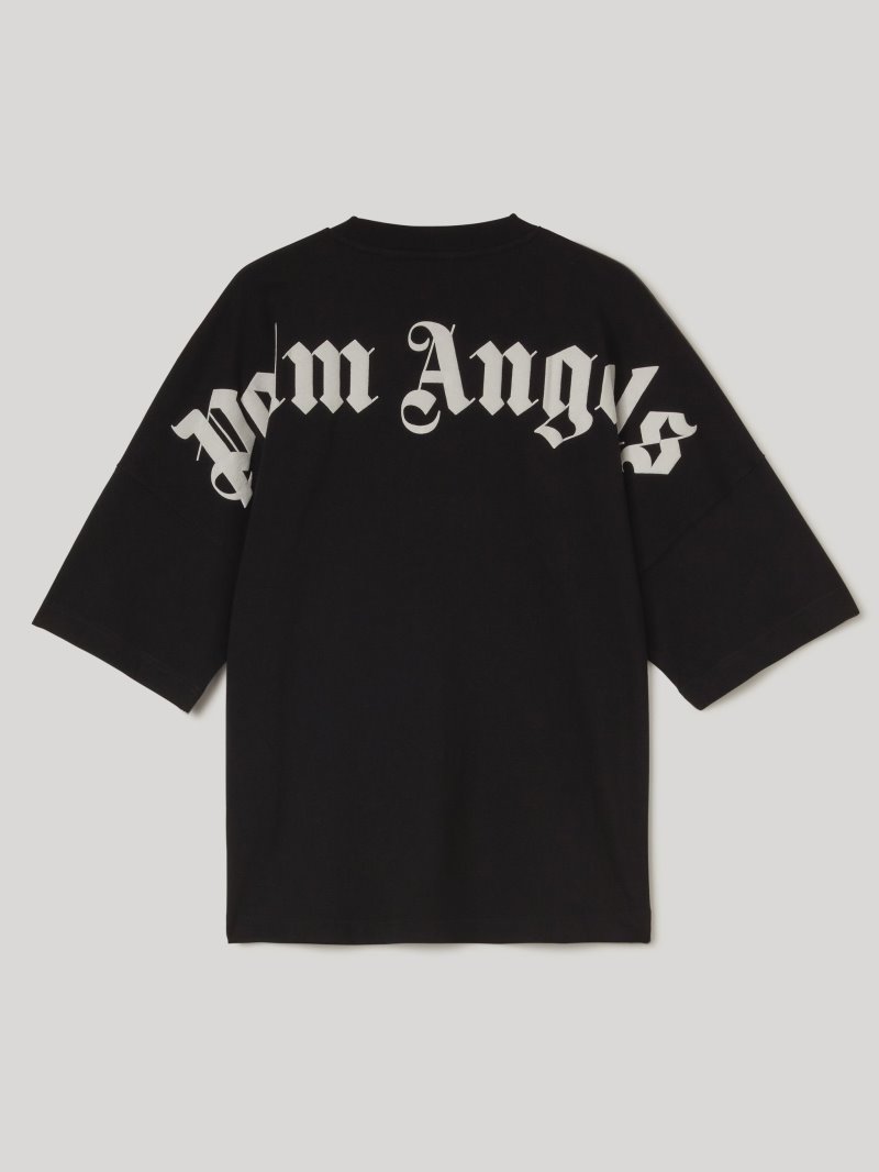 Camiseta Palm Angels Logo T Shirt Hombre Negras Blancas | ES-701099