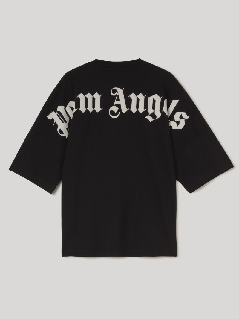 Camiseta Palm Angels Logo T Shirt Hombre Negras Blancas | ES-919401