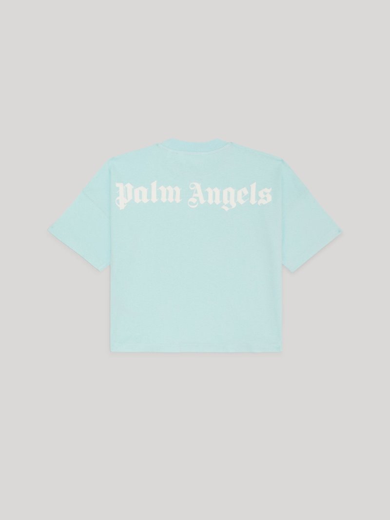 Camiseta Palm Angels Logo T Shirt Niños Azules Claro Blancas | ES-117713