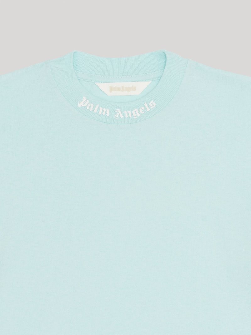 Camiseta Palm Angels Logo T Shirt Niños Azules Claro Blancas | ES-117713