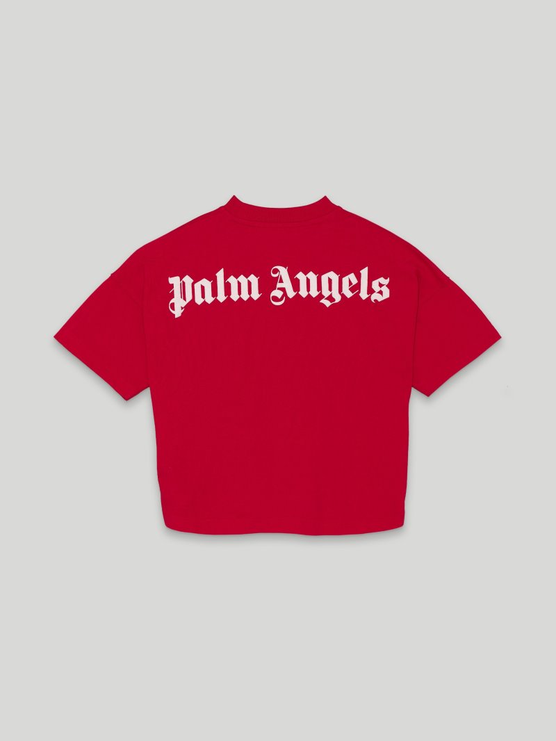 Camiseta Palm Angels Logo T Shirt Niños Rojas Blancas | ES-120812