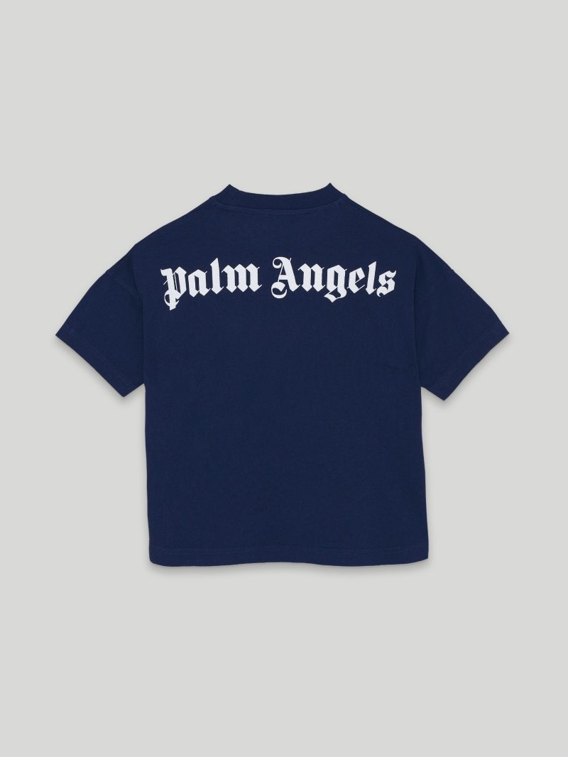 Camiseta Palm Angels Logo T Shirt Niños Azul Marino Azules Blancas | ES-547270