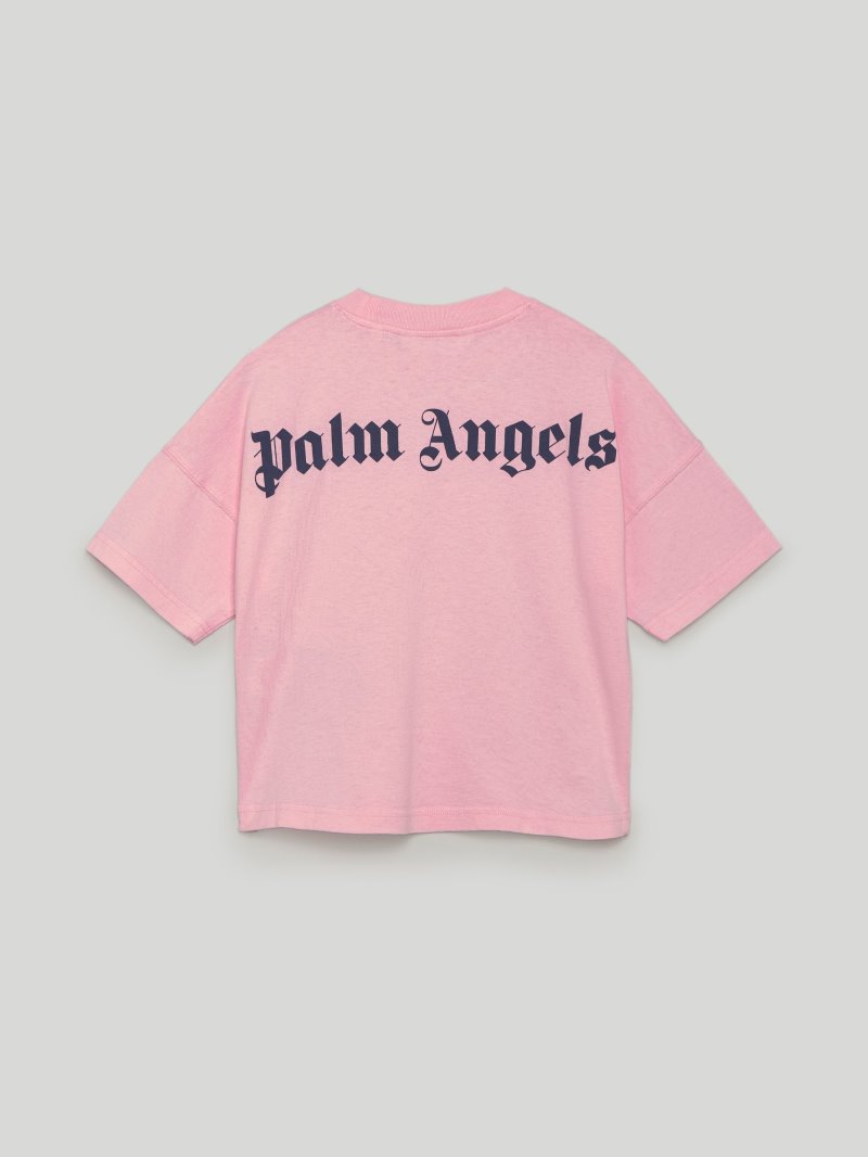 Camiseta Palm Angels Logo T Shirt Niños Rosas Azul Marino Azules | ES-899817