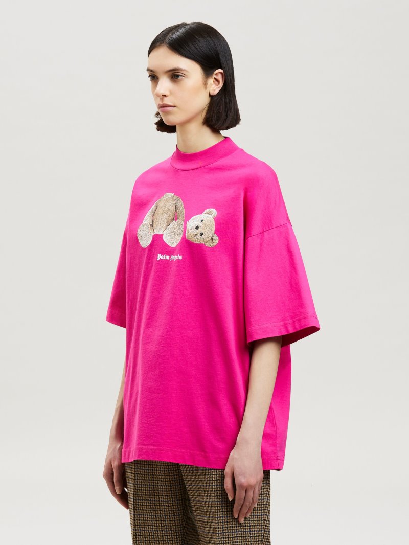 Camiseta Palm Angels Pa Bear Loose Tee Mujer Fucsia Marrones | ES-142788