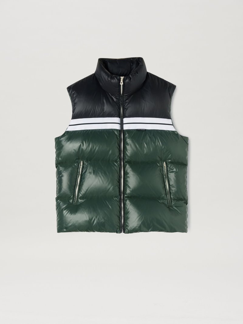 Chaquetas Palm Angels Classic Pista Puffed Vest Hombre Verde Negras | ES-248345