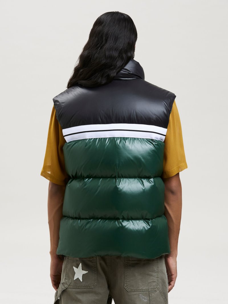 Chaquetas Palm Angels Classic Pista Puffed Vest Hombre Verde Negras | ES-248345