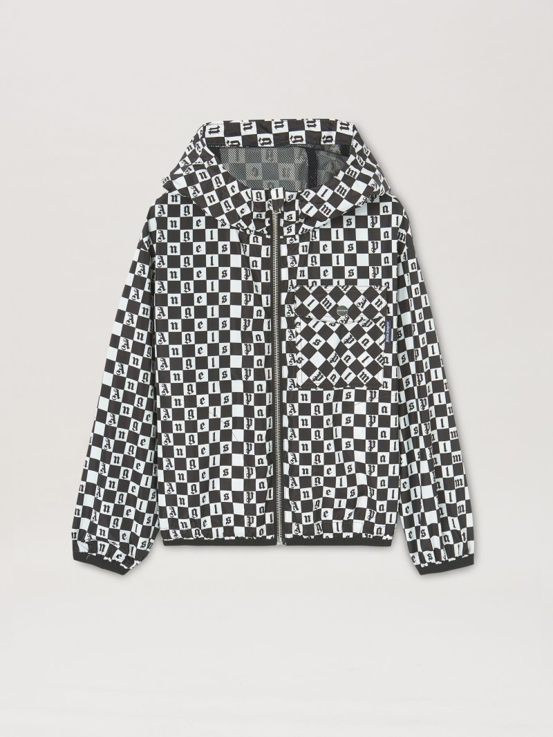 Chaquetas Palm Angels Damier Aop Windbreaker Niños Blancas Negras | ES-314339