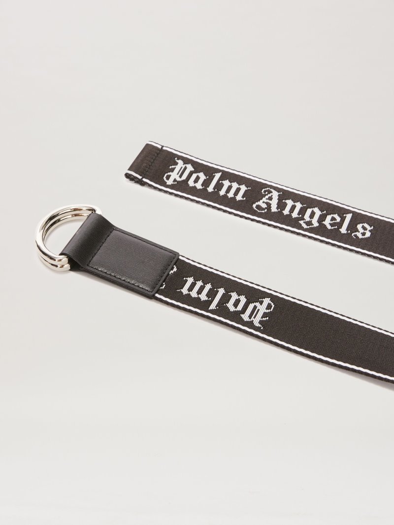 Cinturones Palm Angels Classic Logo Tape Belts Hombre Negras Blancas | ES-689622