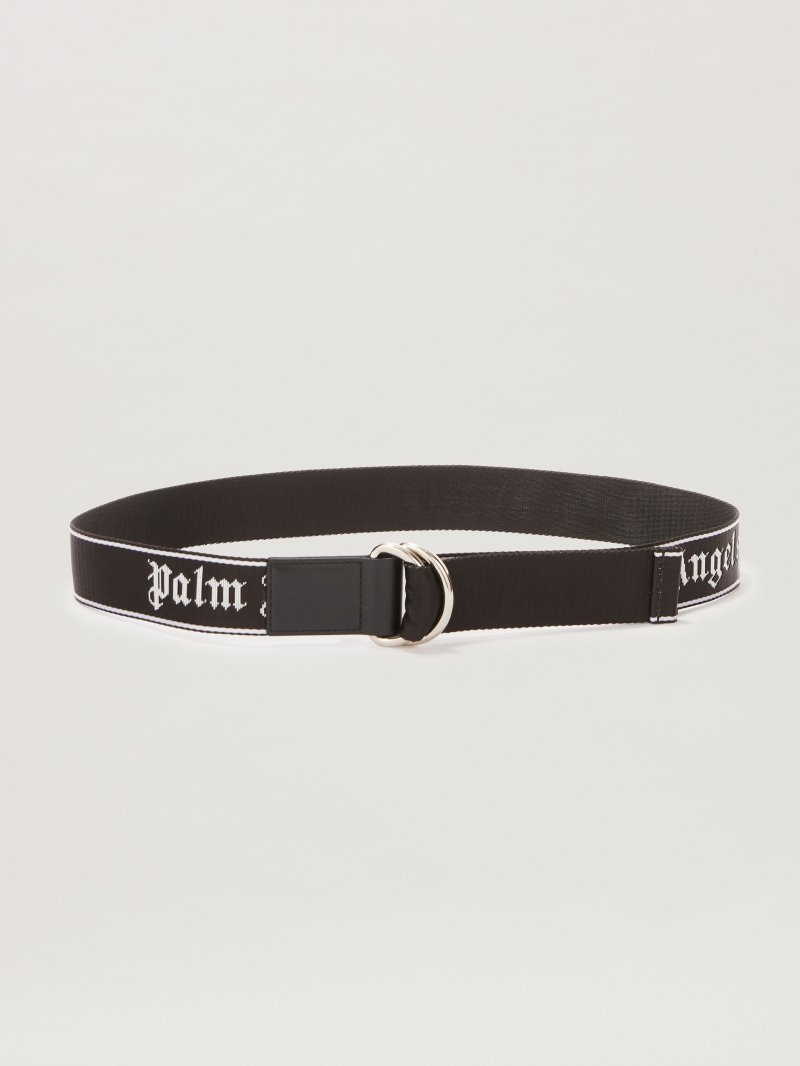 Cinturones Palm Angels Classic Logo Tape Belts Hombre Negras Blancas | ES-689622