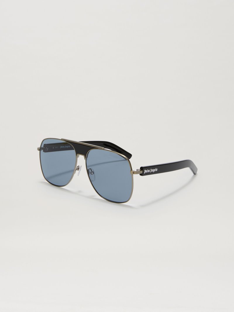 Gafas de Sol Palm Angels Bay Sunglasses Hombre Negras Plateadas Azules | ES-959051