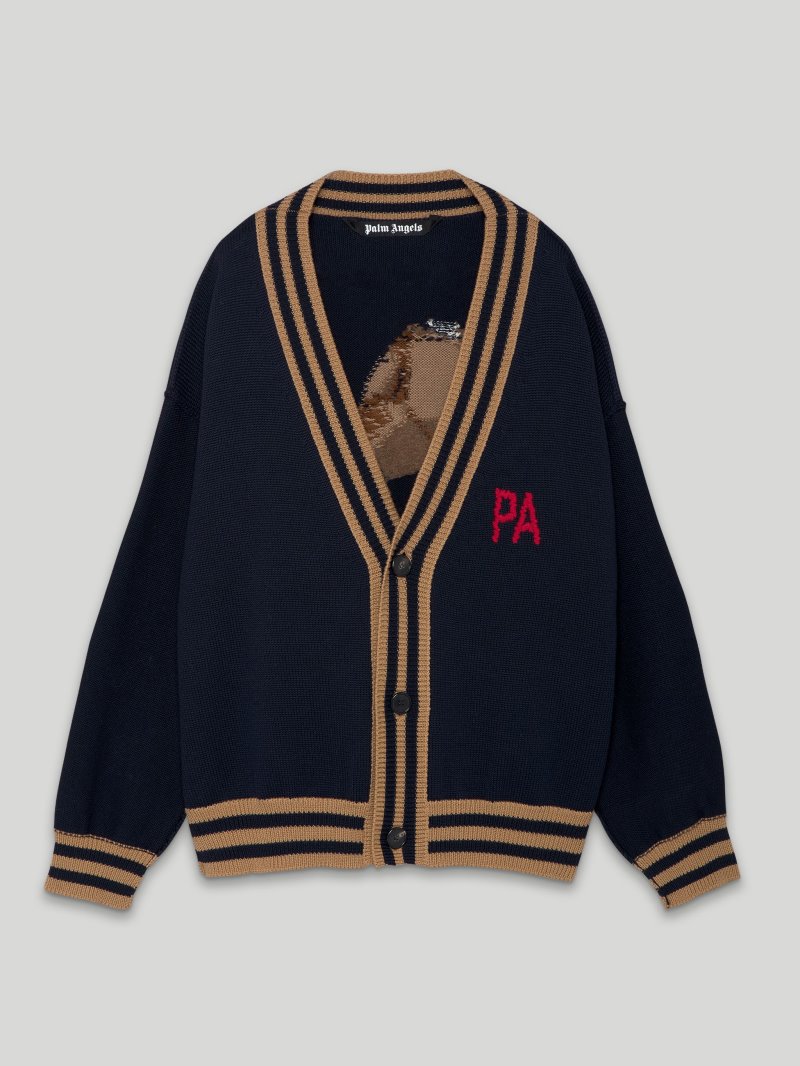 Jerséis Palm Angels Bear Cardigan Hombre Negras Marrones | ES-349569