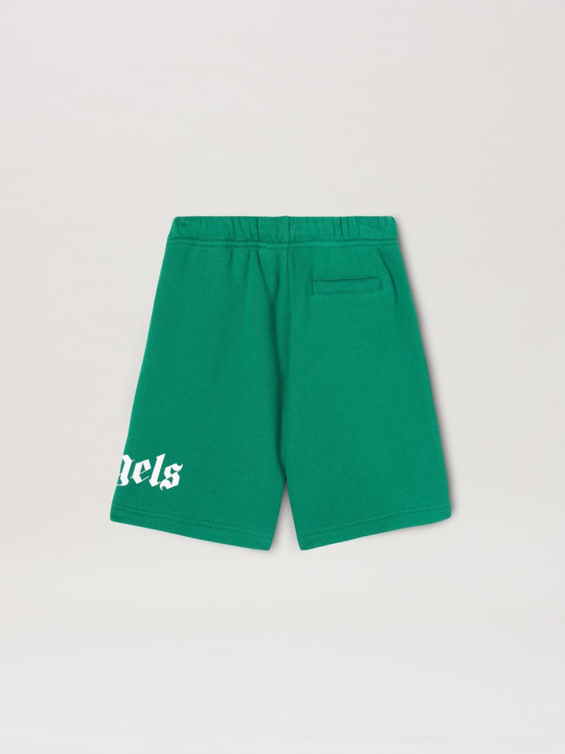 Pantalones Cortos Palm Angels Classic Overlogo Sweat Shorts Niños Verde Blancas | ES-489738