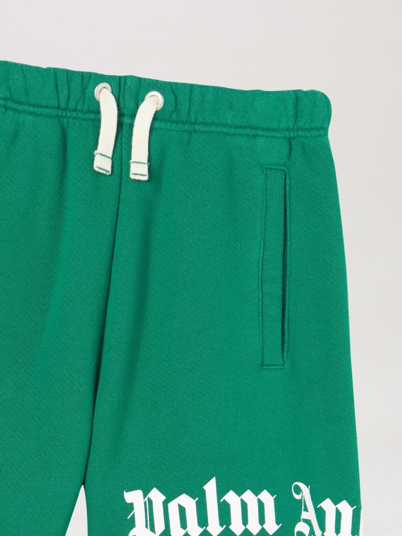 Pantalones Cortos Palm Angels Classic Overlogo Sweat Shorts Niños Verde Blancas | ES-489738