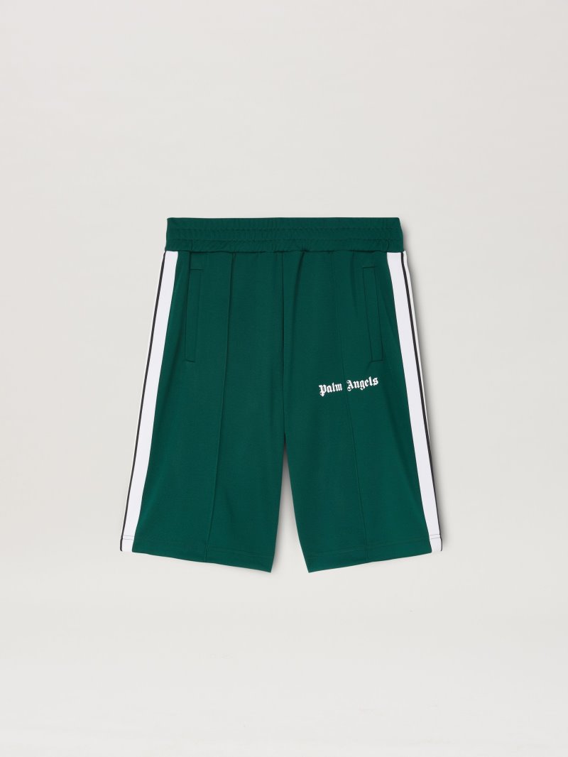 Pantalones Cortos Palm Angels Classic Pista Shorts Hombre Verde Blancas | ES-075235