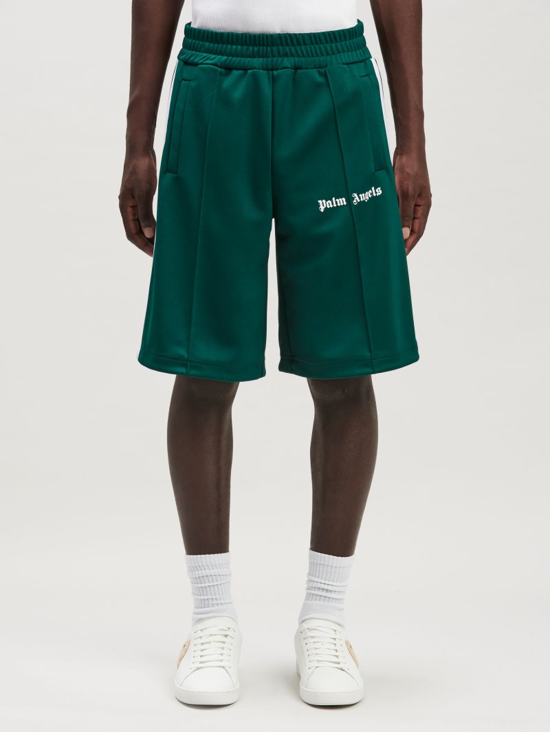 Pantalones Cortos Palm Angels Classic Pista Shorts Hombre Verde Blancas | ES-075235