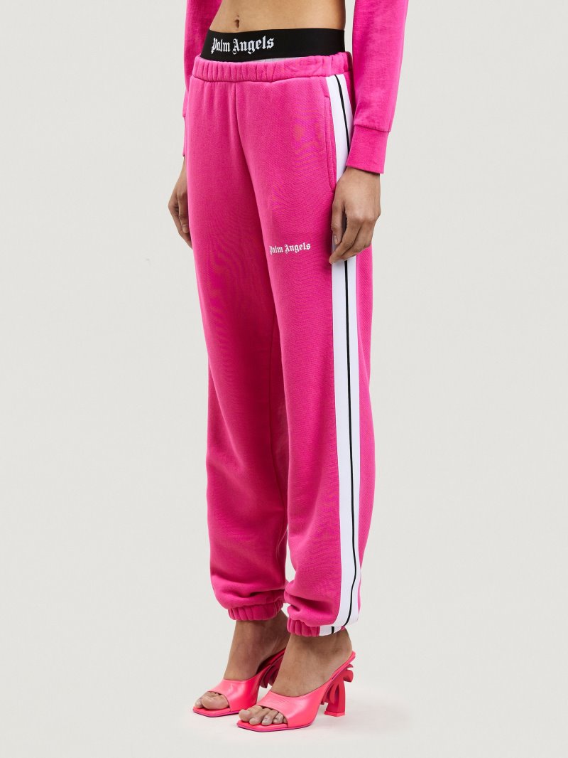 Pantalones Deportivos Palm Angels Classic Logo Sweatpants Mujer Fucsia Blancas | ES-050534