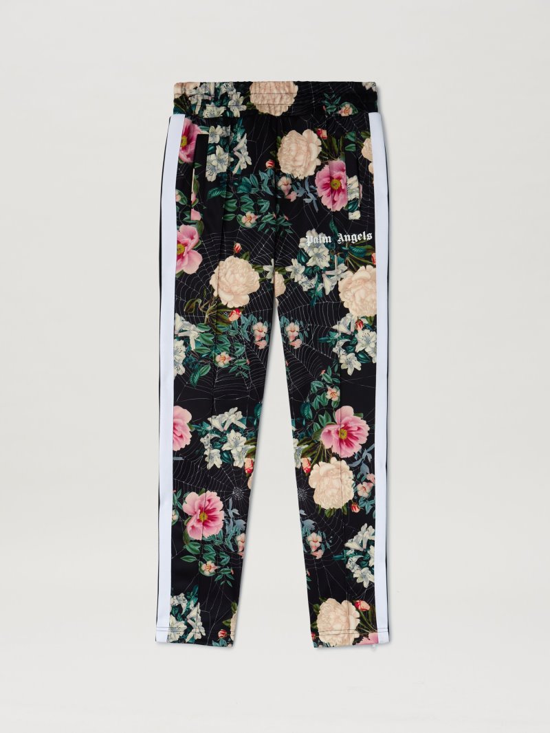 Pantalones Deportivos Palm Angels Flowerprint Classic Pista Pants Mujer Negras | ES-781914