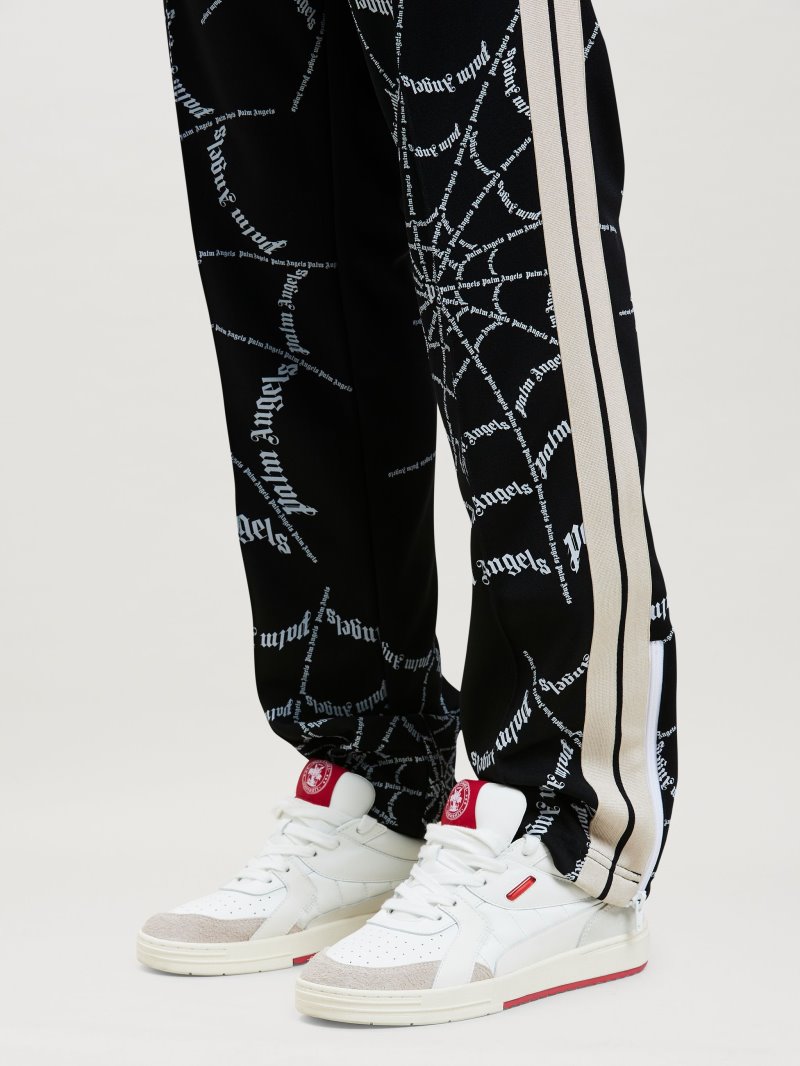 Pantalones Deportivos Palm Angels Spider Web Classic Pista Pants Hombre Negras Blancas | ES-291870