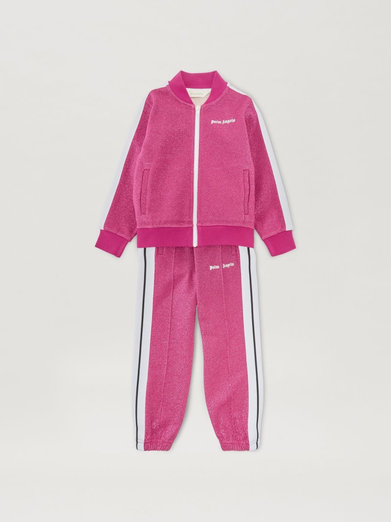 Pantalones Palm Angels Logo Lurex Pista Jogger Niños Fucsia Blancas | ES-915637