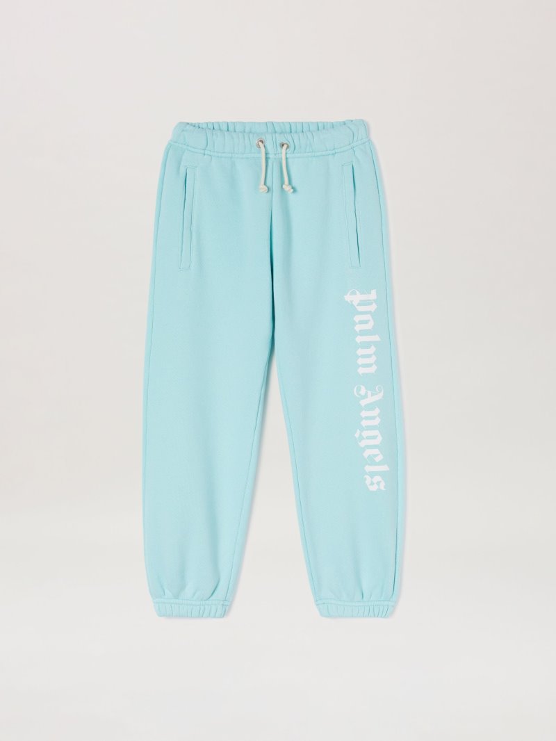 Pantalones Palm Angels Logo Sweatpants Niños Azules Claro Blancas | ES-274402