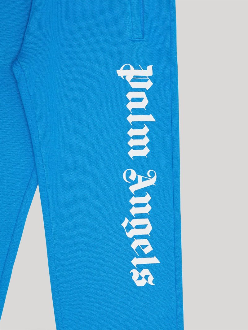 Pantalones Palm Angels Logo Sweatpants Niños Azules Claro Blancas | ES-480358