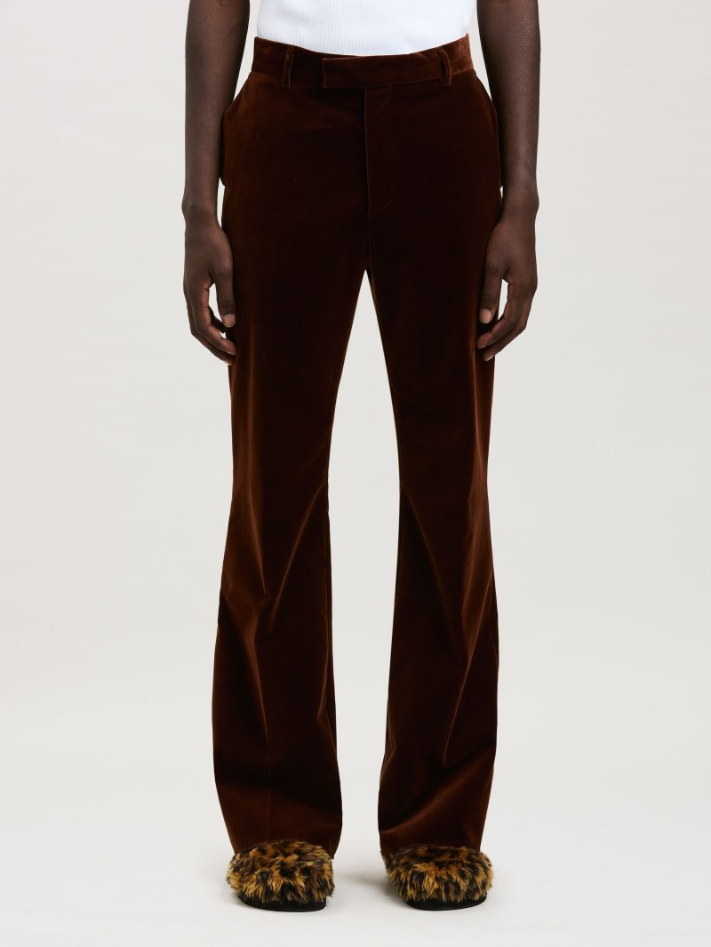 Pantalones Palm Angels Velvet Suit Pants Hombre Marrones Marrones | ES-369195