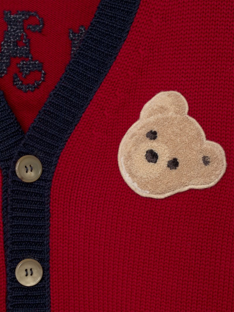 Prendas De Punto Palm Angels Bear Cardigan Niños Rojas Marrones | ES-323605