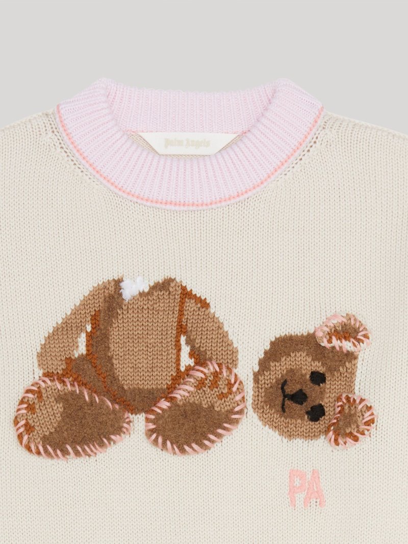 Prendas De Punto Palm Angels Bear Sueter Niños Rosas | ES-565023