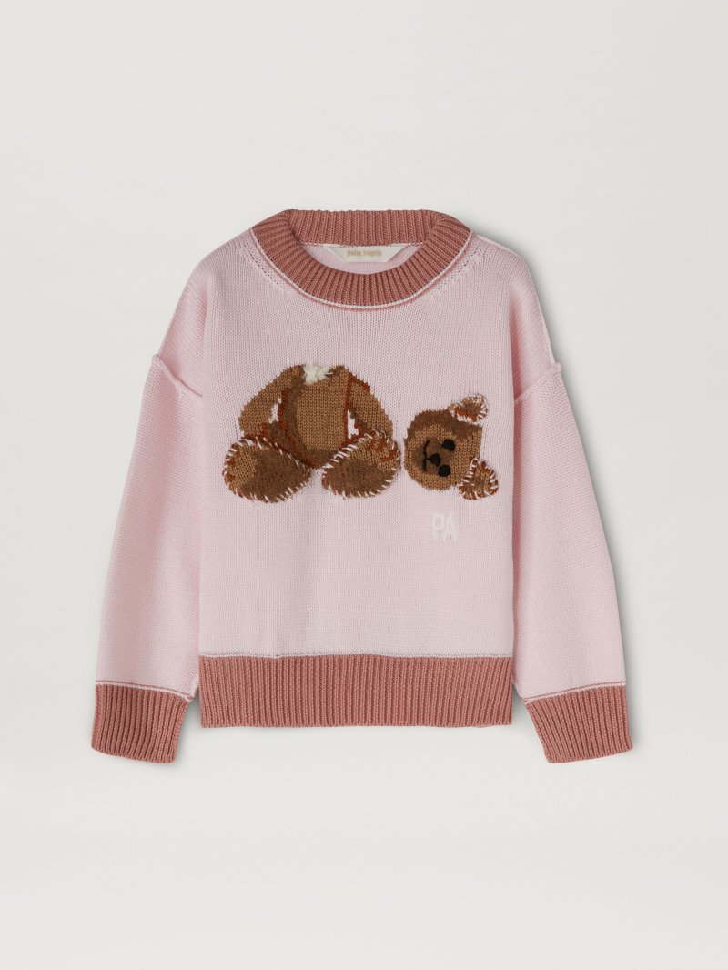 Prendas De Punto Palm Angels Palm Angels Bear Sueter Niños Rosas Marrones | ES-484886