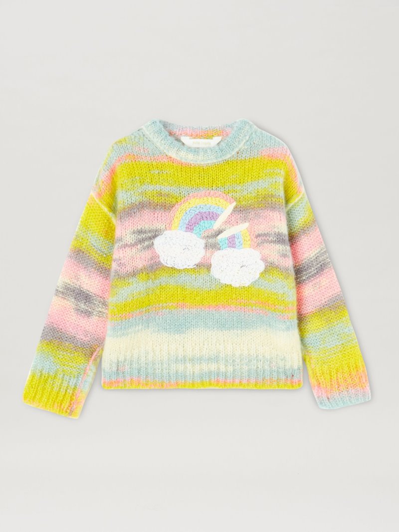 Prendas De Punto Palm Angels Rainbow Crewneck Sueter Niños Multicolor | ES-696403