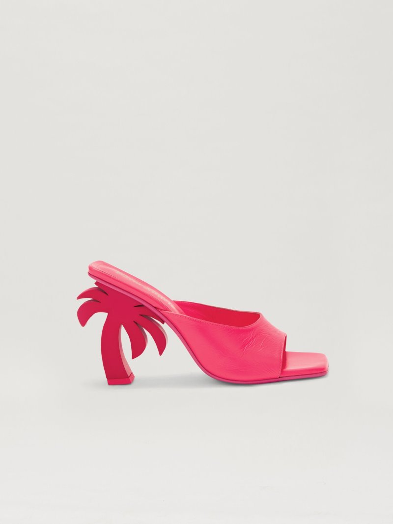 Sandalias Palm Angels Mule Palm Heel Mujer Fucsia | ES-095992