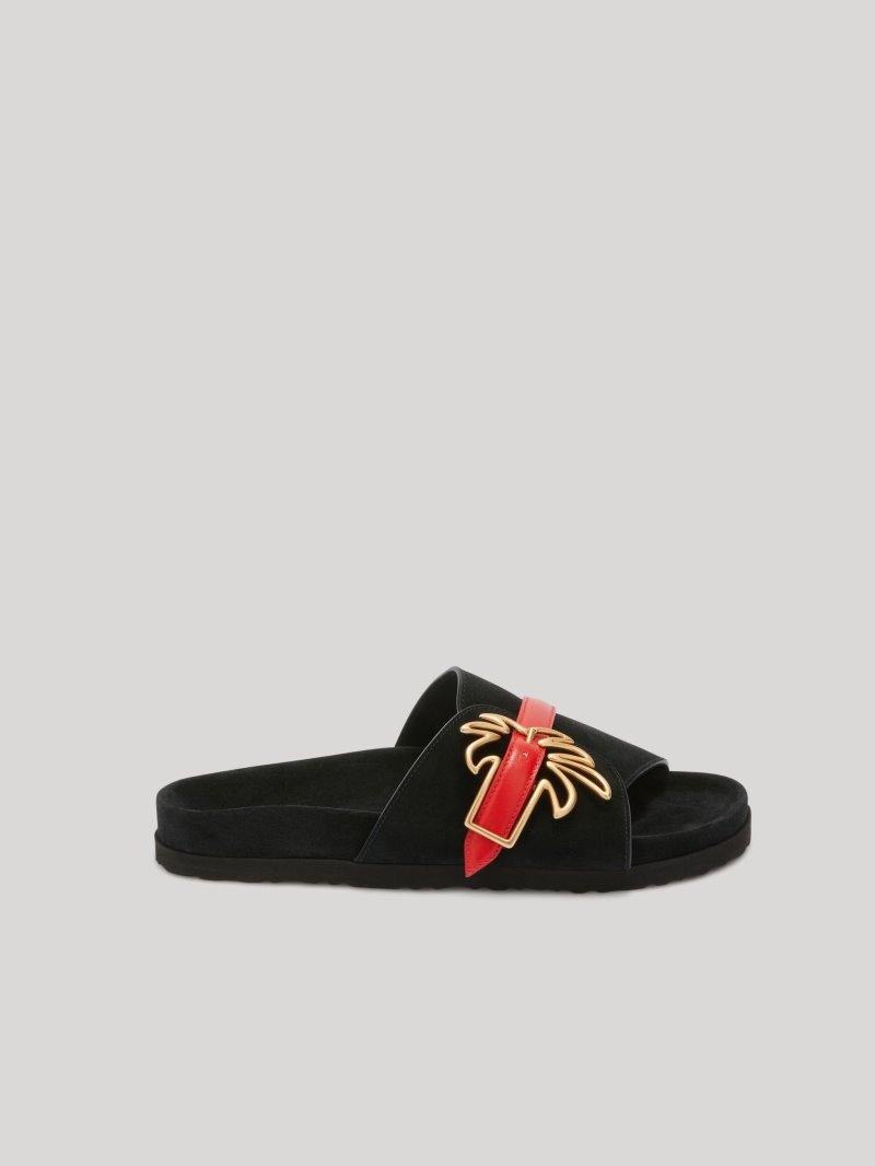 Sandalias Palm Angels Palm Hebilla Sandals Hombre Negras Rojas | ES-346713