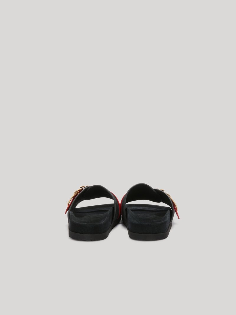 Sandalias Palm Angels Palm Hebilla Sandals Hombre Negras Rojas | ES-346713