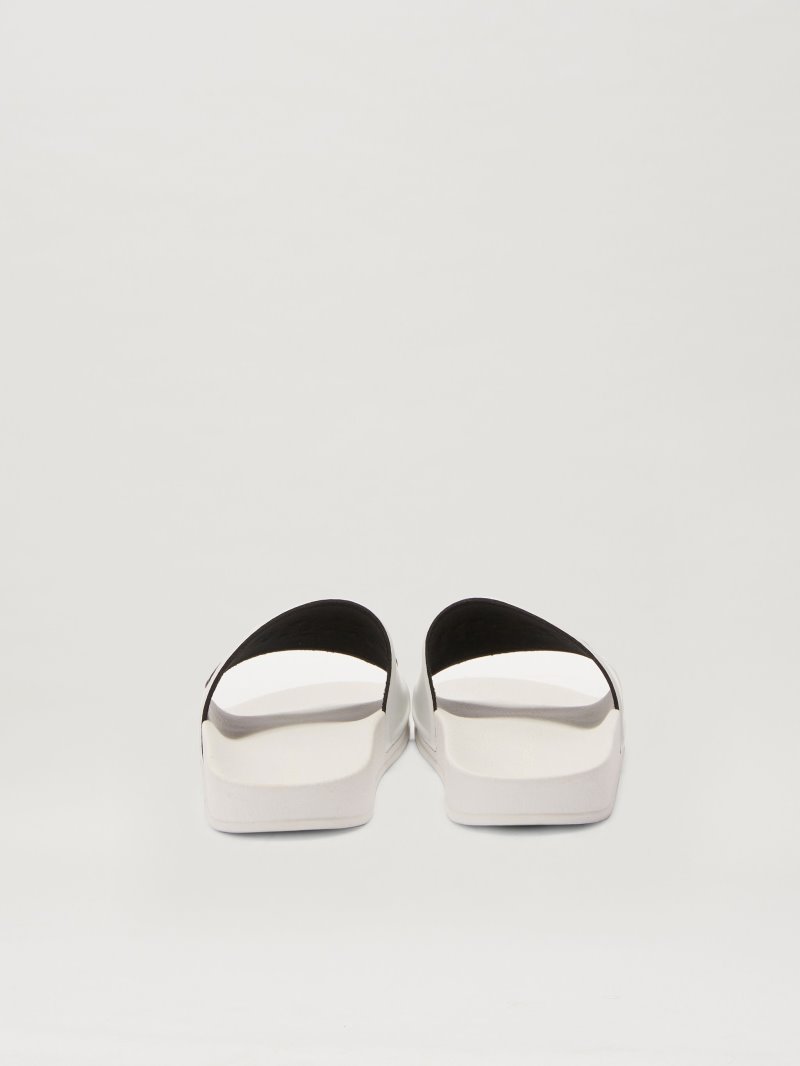 Sandalias de Diapositivas Palm Angels Pool Sliders Mujer Blancas Negras | ES-728886