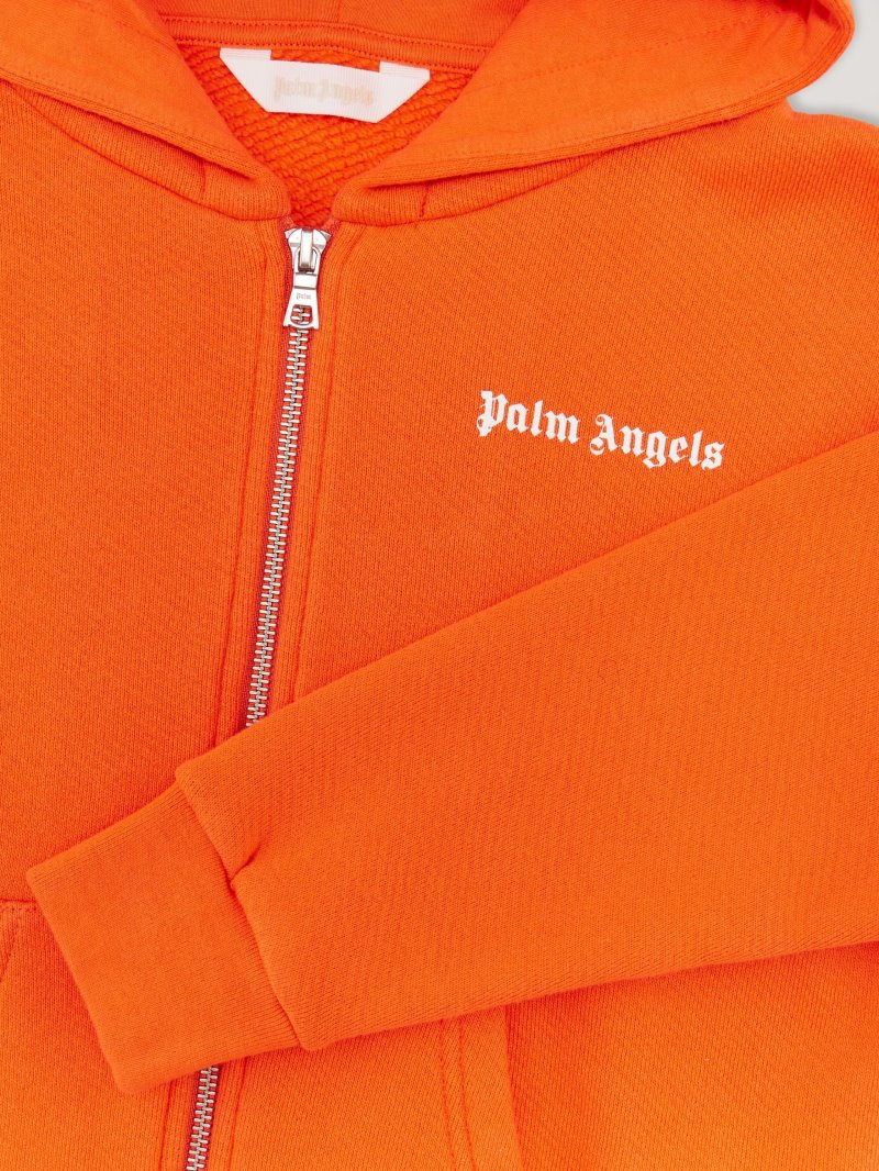 Sudadera Con Capucha Palm Angels Classic Overlogo Zip Hoodie Niños Naranjas Blancas | ES-659853