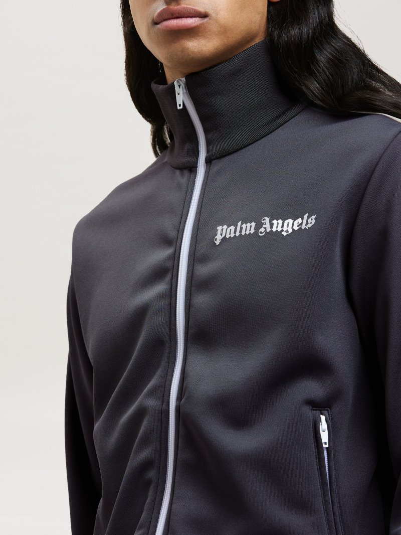 Sudaderas Palm Angels Classic Pista Jackets Hombre Gris Oscuro Blancas | ES-494557