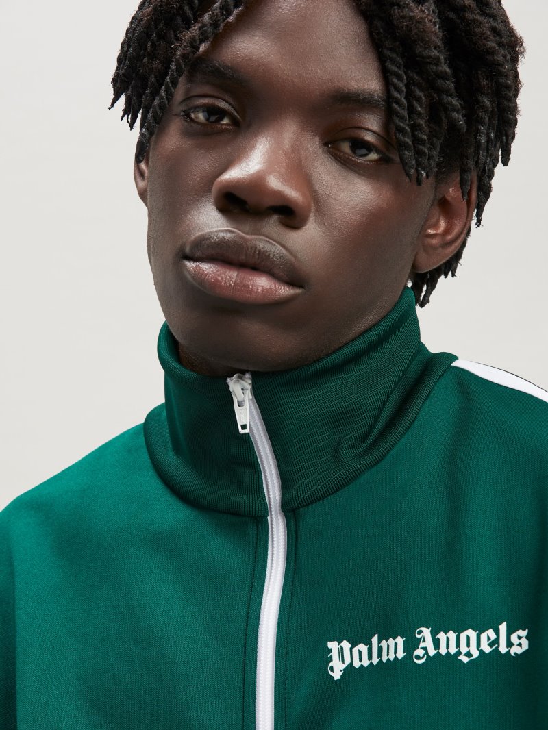 Sudaderas Palm Angels Classic Pista Jackets Hombre Verde Blancas | ES-804552