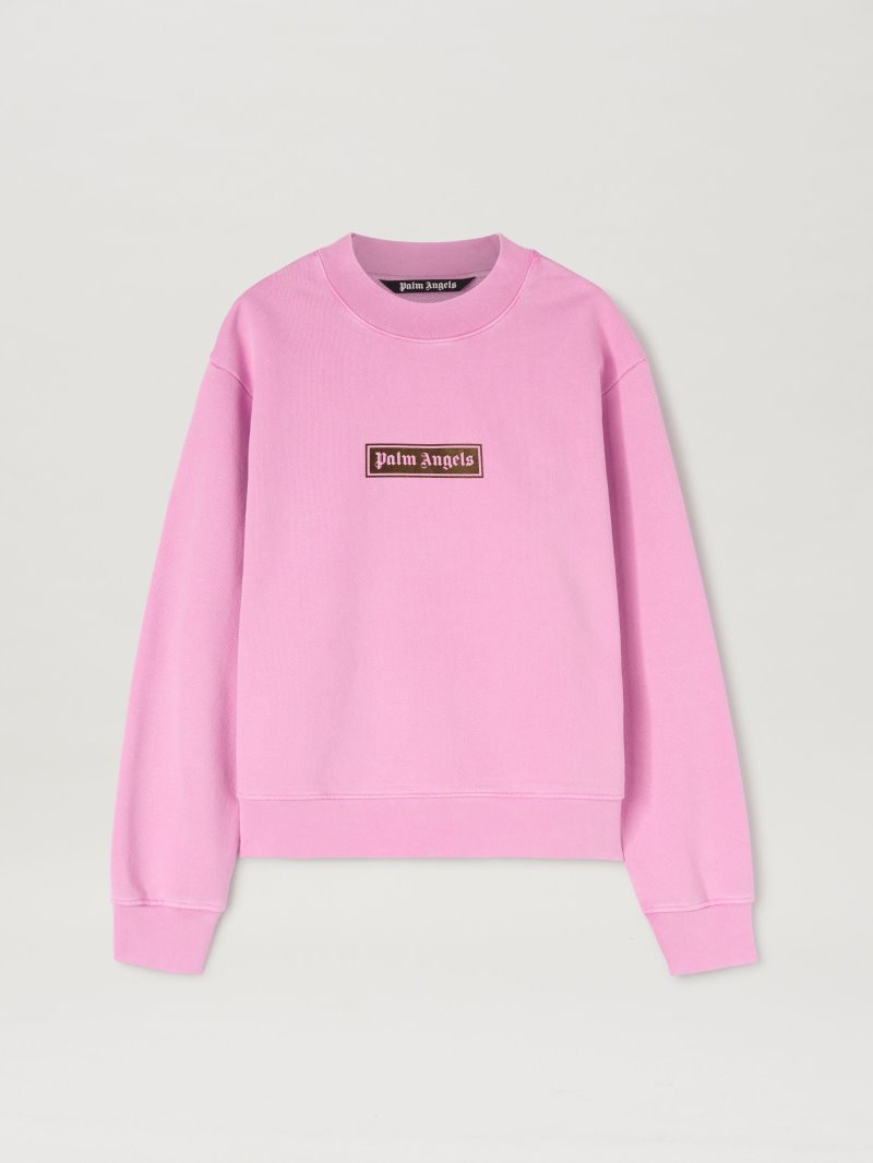 Sudaderas Palm Angels Garment Dye Box Logo Sweatshirt Hombre Fucsia Negras | ES-817230