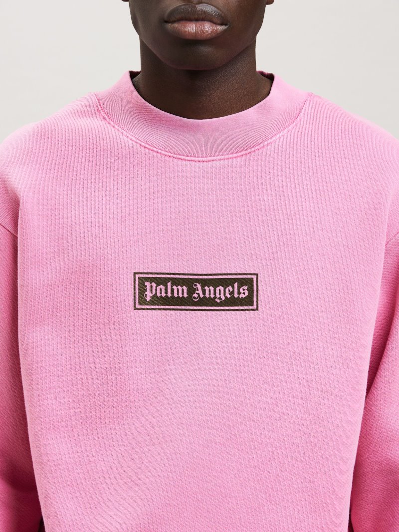 Sudaderas Palm Angels Garment Dye Box Logo Sweatshirt Hombre Fucsia Negras | ES-817230